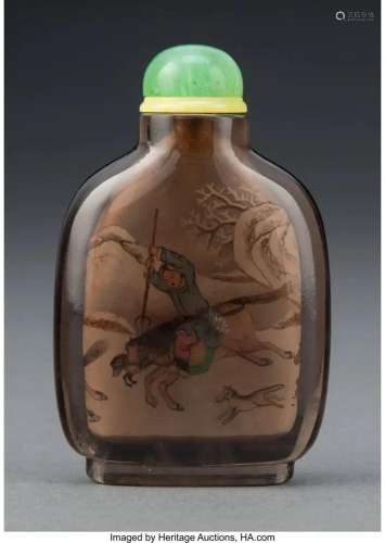 78344: A Chinese Inside-Painted Glass Snuff Bottle 3-1/