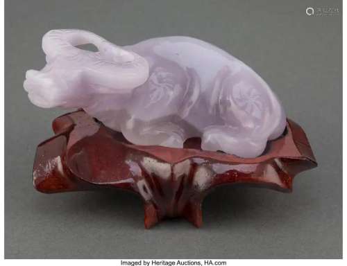 78356: A Chinese Carved Lavender Jadeite Buffalo 1-1/2