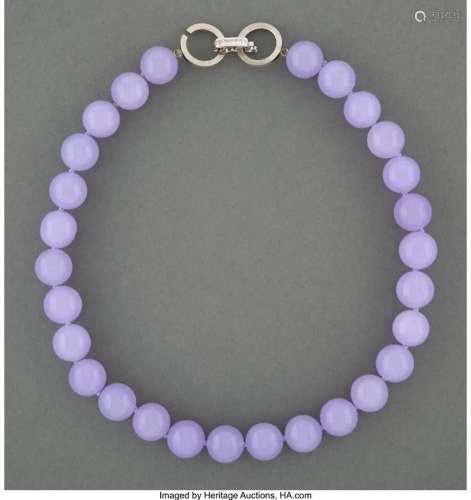 78357: A Chinese Lavender Jadeite Necklace 16-1/2 inche