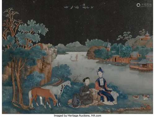 78383: A Fine Chinese Reverse-Painted Mirror, circa 175