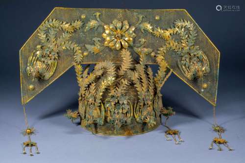 Ancient Chinese filigree phoenix crown