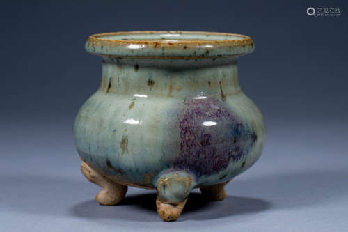 Ancient Chinese three-legged porcelain incense burner