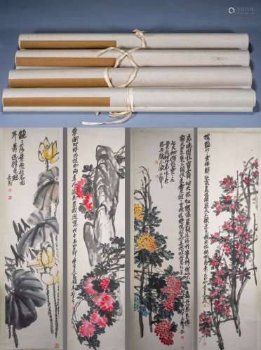 Wu Changshuo's Four Flowers