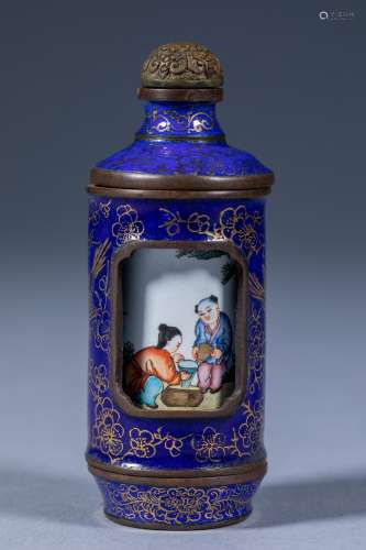 Chinese Qing Dynasty Qianlong enamel color turn heart bottle...