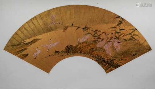 Ancient Chinese Luji Crane Fan