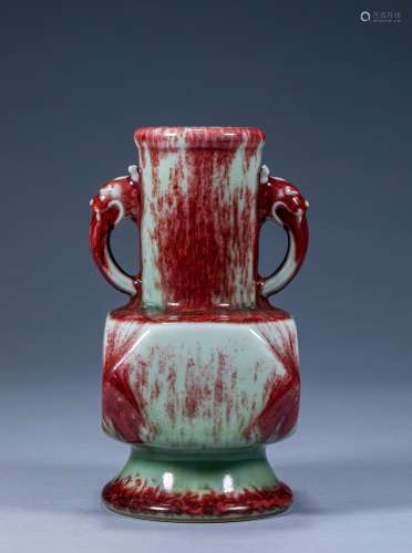 Chinese Qing Dynasty Yongzheng underglaze red amphora vase