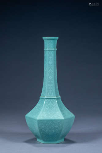 Six-edged flask made by Shendetang in Qing Dynasty, China