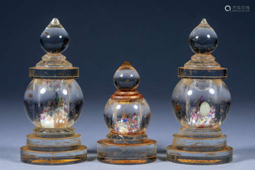 A group of ancient Chinese crystal stupa