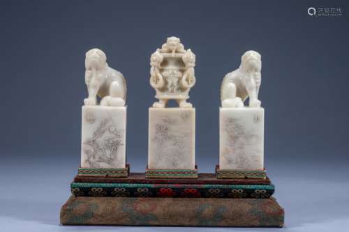 The Three Seals of White Jade, the Imperial Beast, made by t...