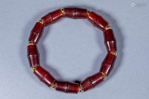 Ancient Chinese Bamboo Agate Bracelet