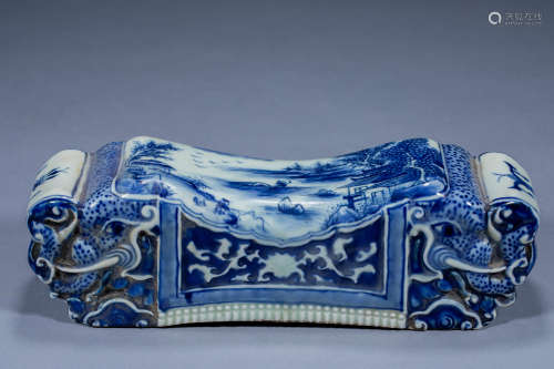 Ancient Chinese blue and white wheat pillow