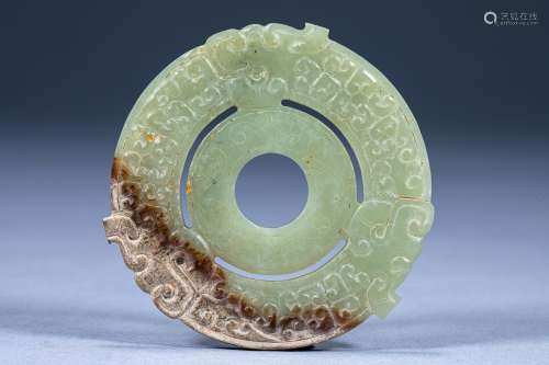 Ancient Chinese jade wall with dragon pattern