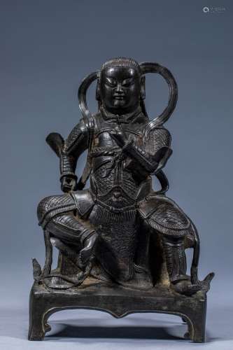 Ancient Chinese bronze statue of Zhenwu the Great