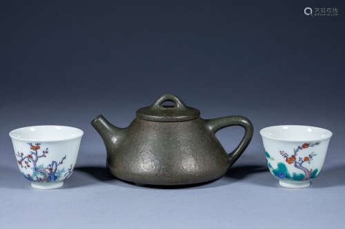 A set of tea cups of Gu Jingzhou, Qing Dynasty, China