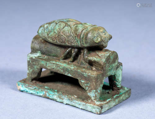 Ancient Chinese Cicada Shaped Bronze Seal