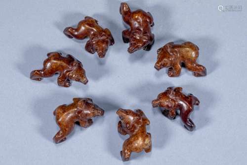 A group of seven bears in ancient China in the Warring State...