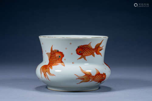 China Qing Dynasty Yongzheng goldfish water bowl