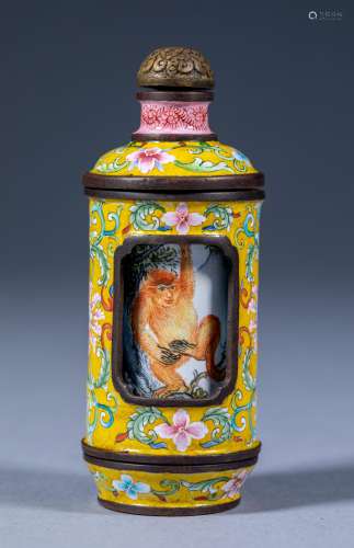 China Qing Dynasty Yongzheng enamel color turn heart bottle ...