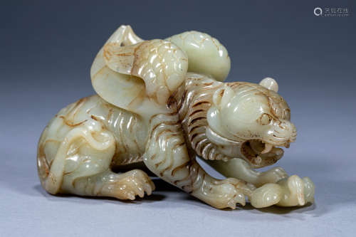 Ancient Chinese jade statues with wings