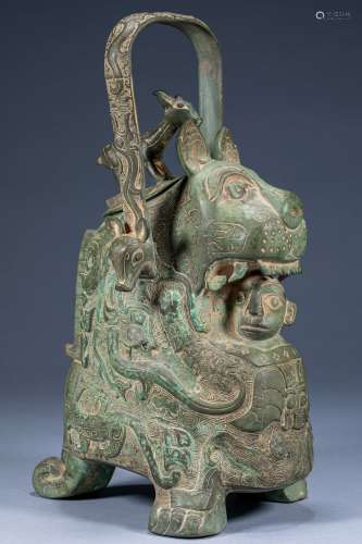 Ancient Chinese Tiger Cannibal Bronze