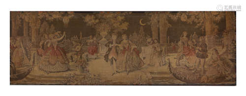 Painted Wool Hanging Blanket with Figures