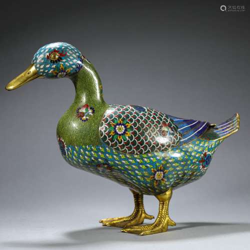 Cloisonne Enamel Statue of Duck