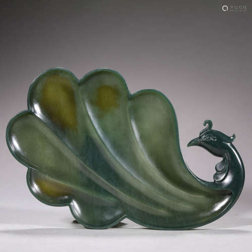 Spinach-Green Jade Phoenix-Tail Plate