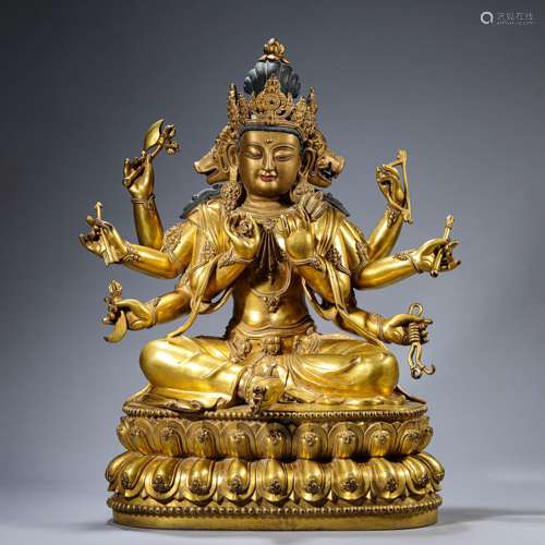 Gilt-Bronze Statue of Maricideva Bodhisattva