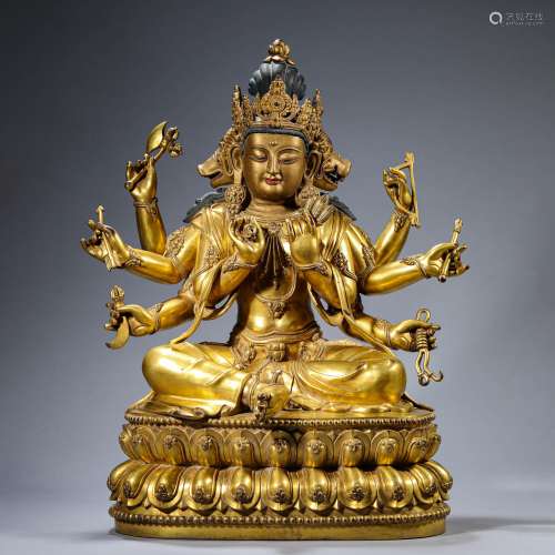 Gilt-Bronze Statue of Maricideva Bodhisattva