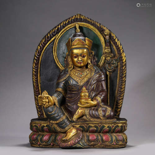 Painted Stone Figure of Padmasambhava