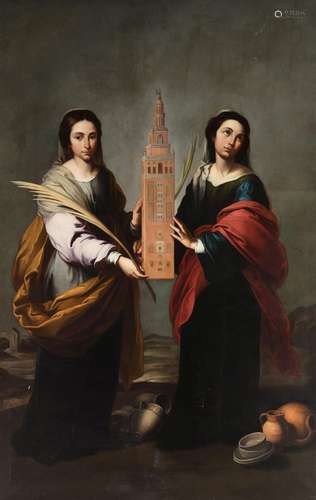 Spanish school; 19th century."Saint Rufina and Saint Ju...