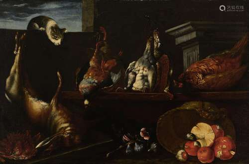 Spanish school; 17th century."Still life of hunting wit...