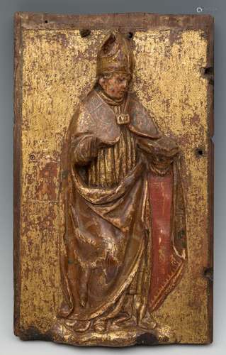 Tabernacle door. Spain, 17th century."Bishop, possibly ...