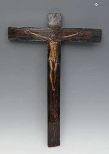 Cell cross with the image of Christ Crucified. Spain, 17th c...