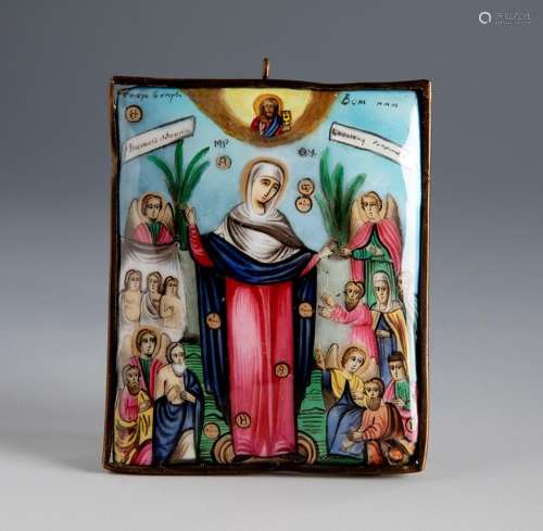 Russian icon from the 18th century."Virgin, Saints and ...