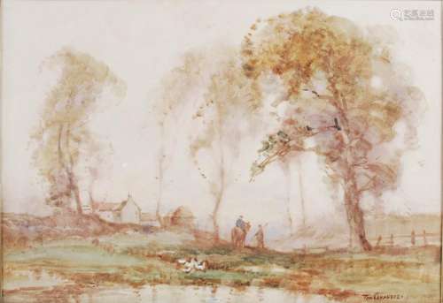 Tom Campbell (1865-1943) Millpond watercolour, signed lower ...