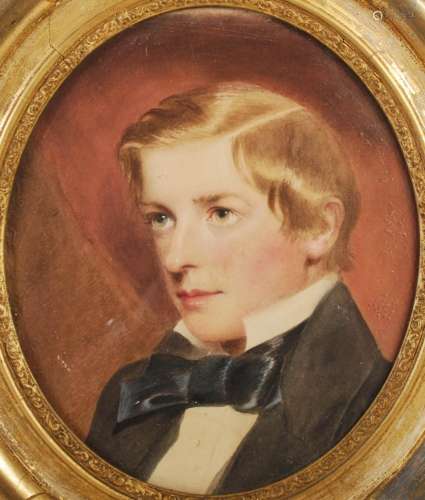 Late 19th Century British School Portrait of a young man wat...