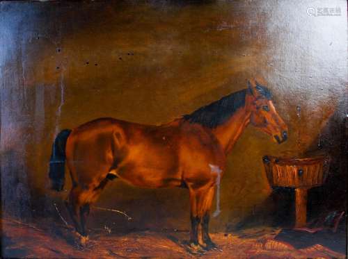 J. D. Rochfort (19th century) Pony in stable oil on board 45...