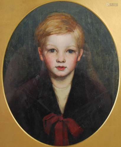 Early 20th Century British School Portrait of a Young Boy Oi...