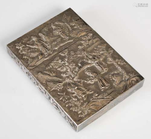 A late 19th century Chinese silver card case, Lee Ching, dec...
