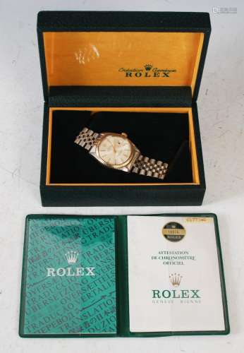A gentlemans Rolex Oyster Perpetual Datejust stainless steel...