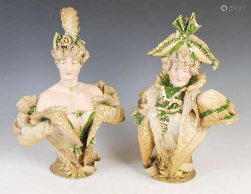 A pair of late 19th century Austrian porcelain Belle Epoque ...
