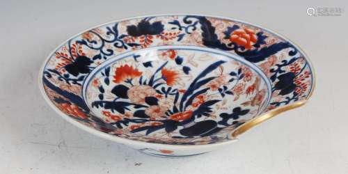 A Japanese Imari porcelain barbers bowl, 19th century, decor...