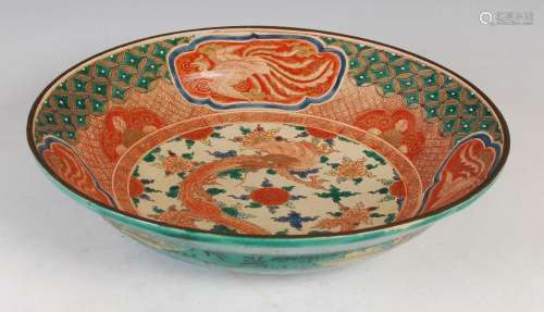 A Japanese Kutani bowl, late 19th/ early 20th century, the i...