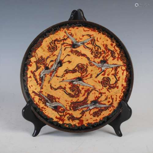 A late 19th/ early 20th century Japanese cloisonne dish, dec...