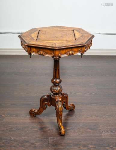 A Victorian walnut games table, 27 3/4 x 21 x 21 in. (70.49 ...