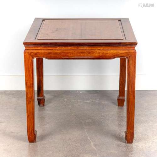A Chinese hardwood rectangular topped table,