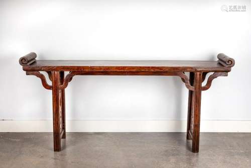 A late Qing dynasty Chinese narrow table, 34 x 81 x 51 in. (...