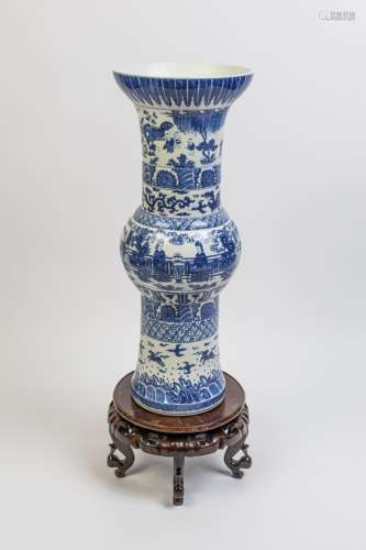 A Chinese blue and white Ming style baluster form vase, 29 1...
