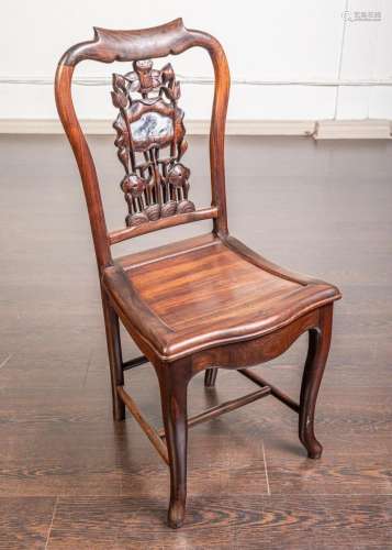 A Chinese late Qing rosewood side chair